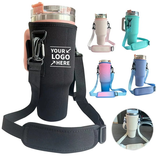 Insulated Water Bottle Carrier with Adjustable Strap