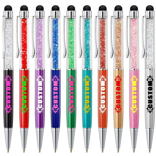 Diamond Crystal Ballpoint Pen With Stylus