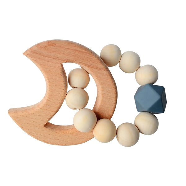 Natural Wood Baby Teething Rattle