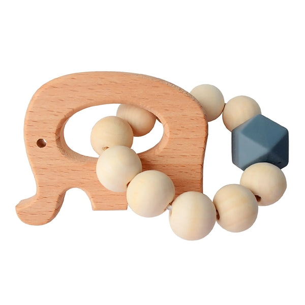 Natural Wood Baby Teething Rattle