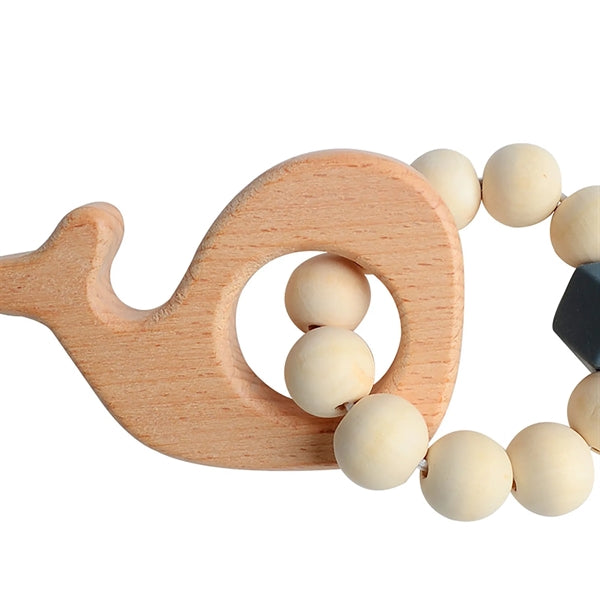 Natural Wood Baby Teething Rattle