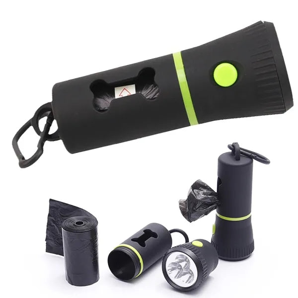 Waste Bags Dispenser with LED Flashlight