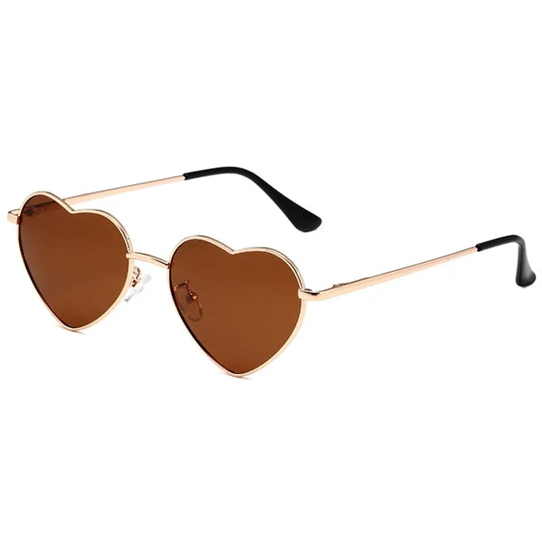 Heart Shaped Sunglasses With Metal Frame