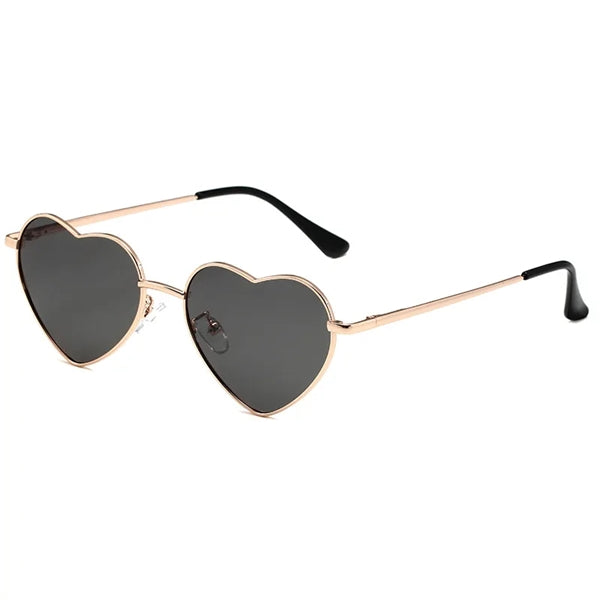 Heart Shaped Sunglasses With Metal Frame