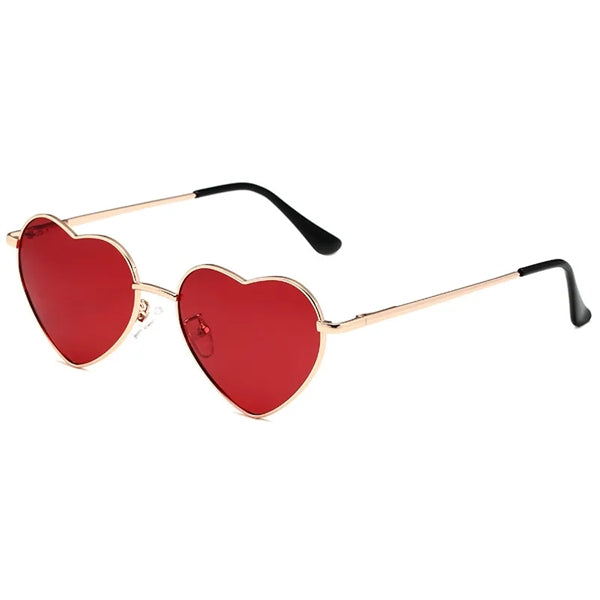 Heart Shaped Sunglasses With Metal Frame