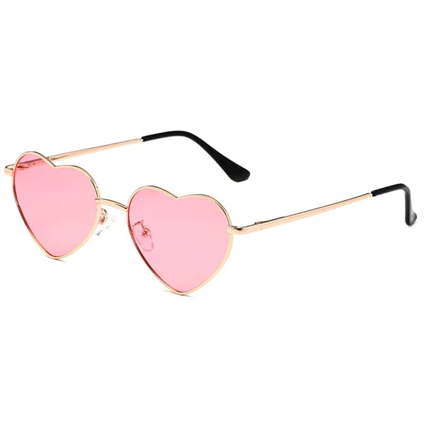 Heart Shaped Sunglasses With Metal Frame