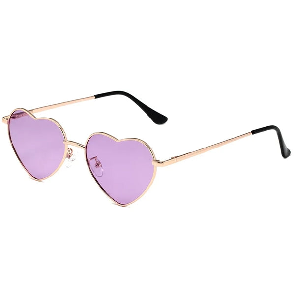 Heart Shaped Sunglasses With Metal Frame
