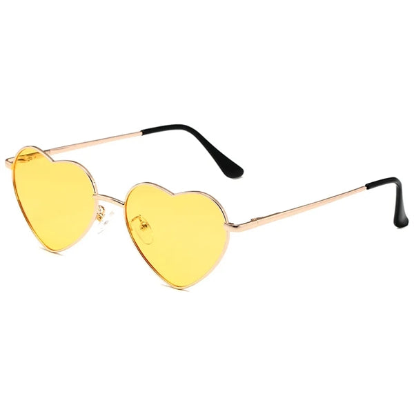 Heart Shaped Sunglasses With Metal Frame