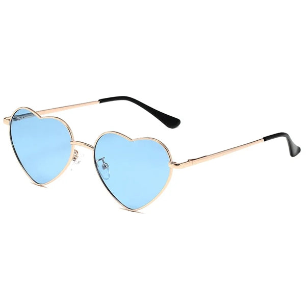 Heart Shaped Sunglasses With Metal Frame