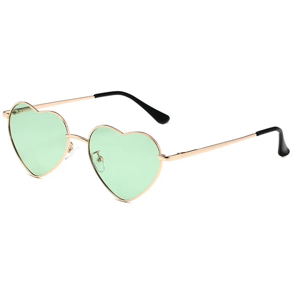 Heart Shaped Sunglasses With Metal Frame