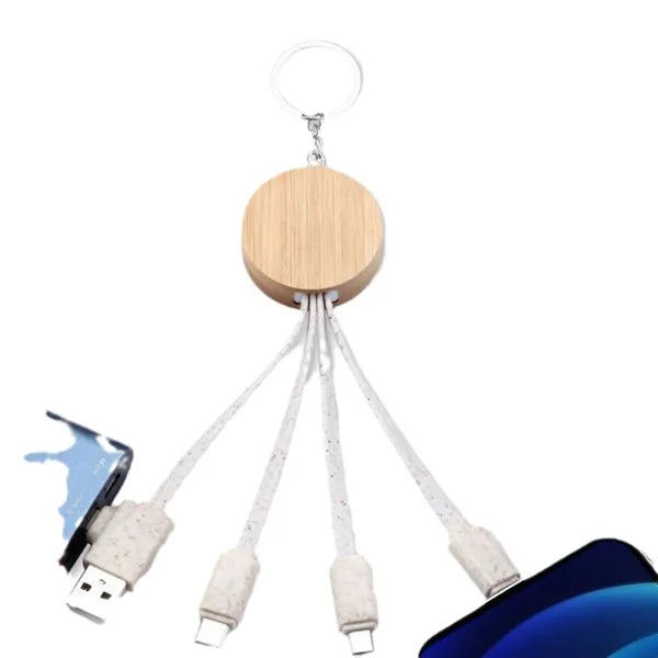 Bamboo and Wheat Straw 4 in 1 Charging Cable