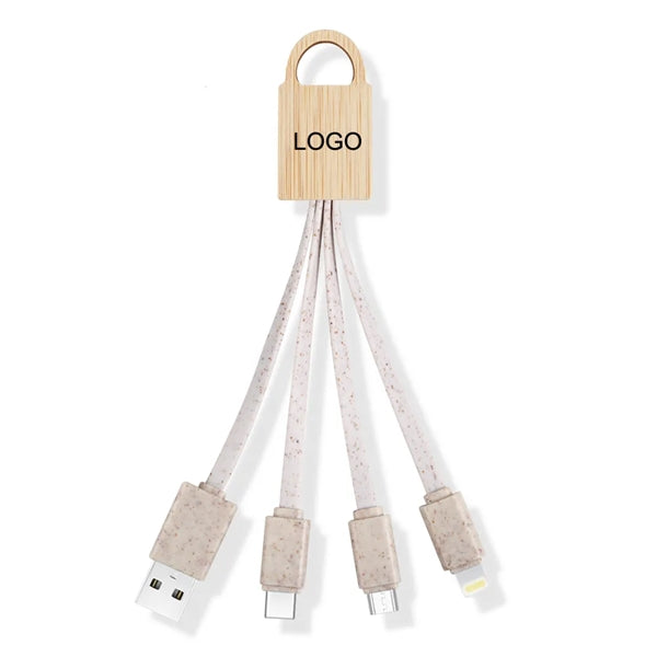 Eco-friendly Wheat Straw 4-IN-1 Charging Cable