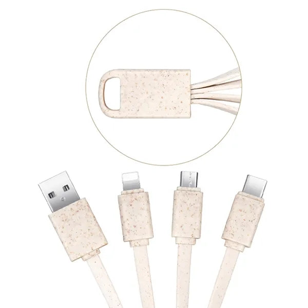 Eco Wheat Straw 4 in 1 Charging Cables
