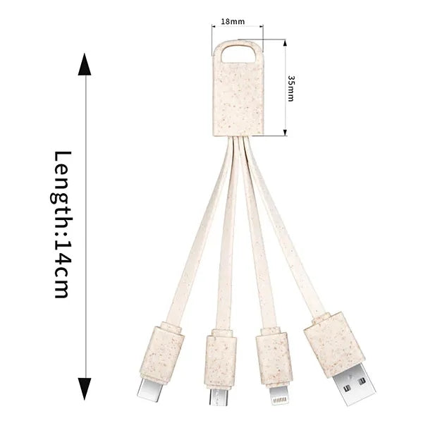 Eco Wheat Straw 4 in 1 Charging Cables