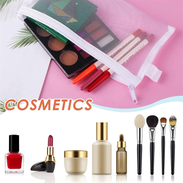 Transparent Mesh Pencil Case with Zipper