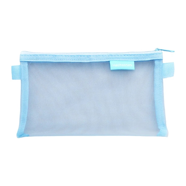Transparent Mesh Pencil Case with Zipper