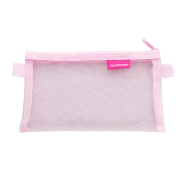 Transparent Mesh Pencil Case with Zipper
