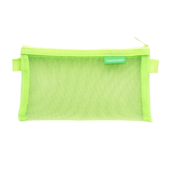 Transparent Mesh Pencil Case with Zipper