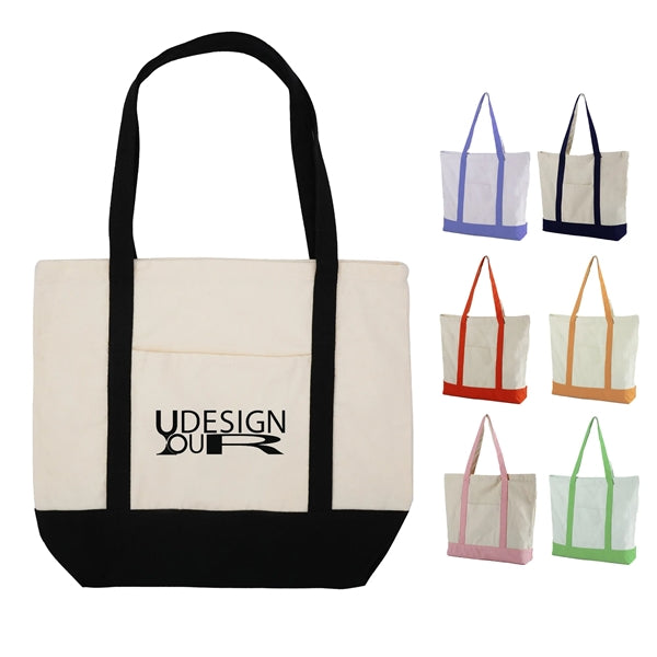 12oz Canvas Boat Tote Bag w/Pocket