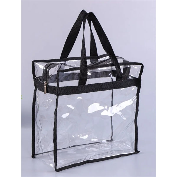 Clear Zip Top Box Tote