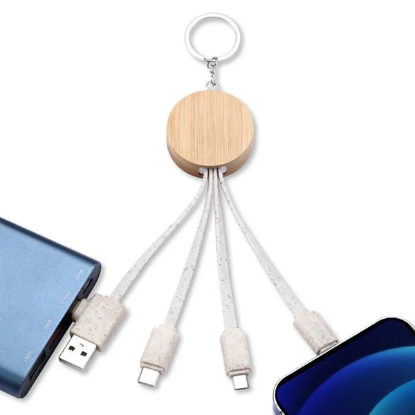 Ring Eco Friendly Bamboo Multi 4 In 1 Charging Cable