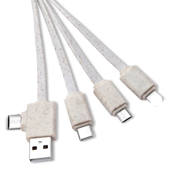 Ring Eco Friendly Bamboo Multi 4 In 1 Charging Cable