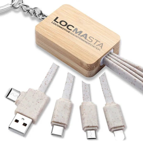 Ring Eco Friendly Bamboo Multi 4 In 1 Charging Cable