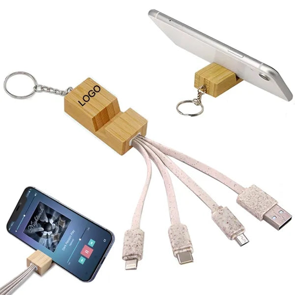Bamboo Charging Cable w/ Phone Stand