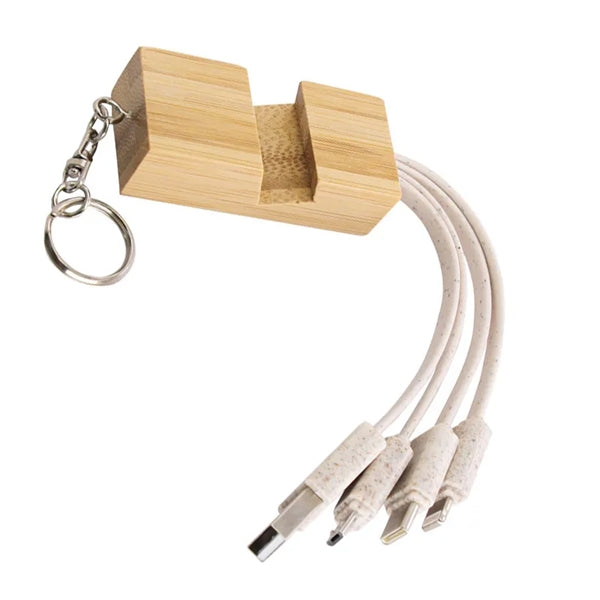 Bamboo Charging Cable w/ Phone Stand