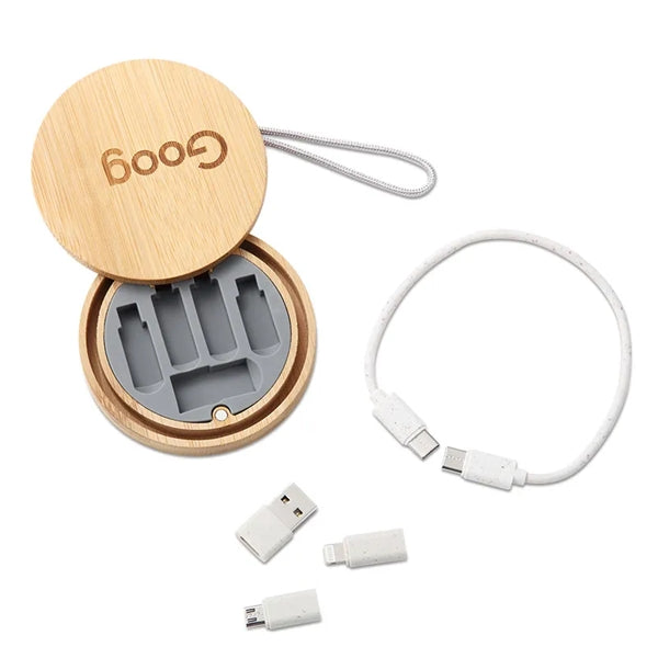 Bamboo Wood 60w Data Cable Set