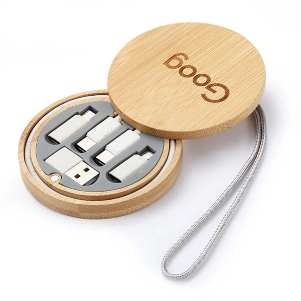 Bamboo Wood 60w Data Cable Set