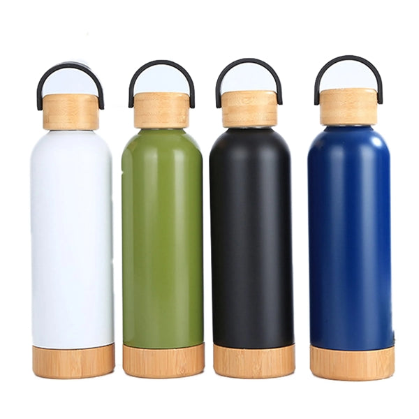 Insulated Water Bottle Bamboo Lid