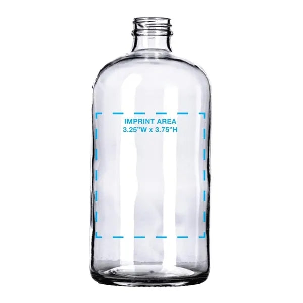 32 oz. Clear Boston Round Growler
