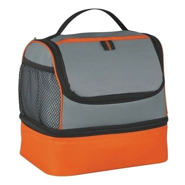 Two-Tone Cooler Lunch Bag with Mesh Side Pockets
