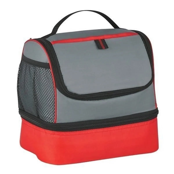 Two-Tone Cooler Lunch Bag with Mesh Side Pockets