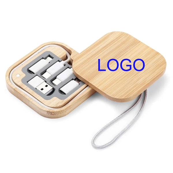 Bamboo Square Charging Cable / Accessory Kit