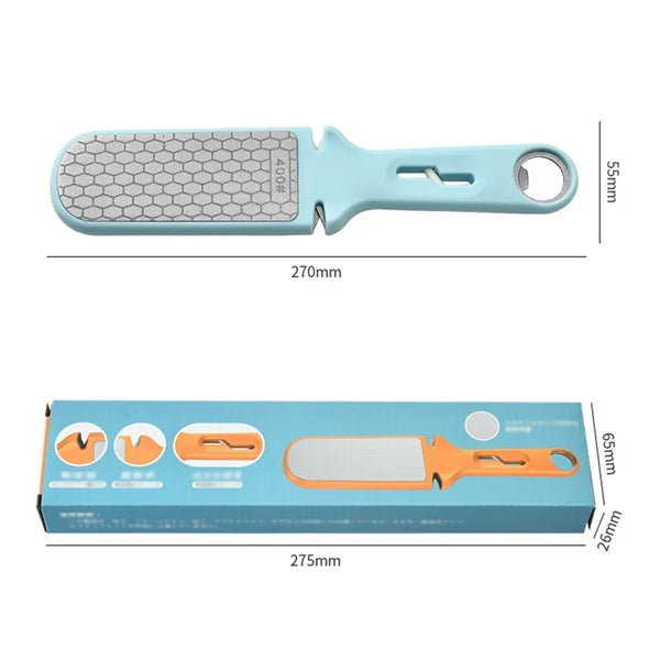 6 In 1 Diamond Knife Sharpener Stone With Ergonomic Handle