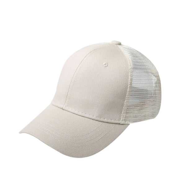 Cotton Ponytail Mesh Baseball Cap