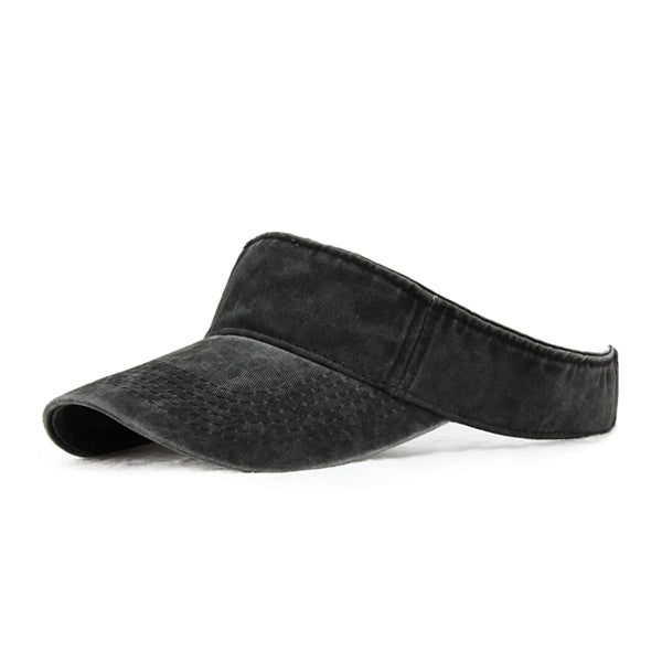 Washed Cotton Empty Top Sun Visor Hat