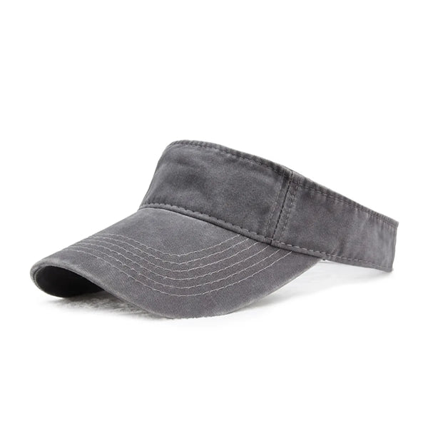 Washed Cotton Empty Top Sun Visor Hat