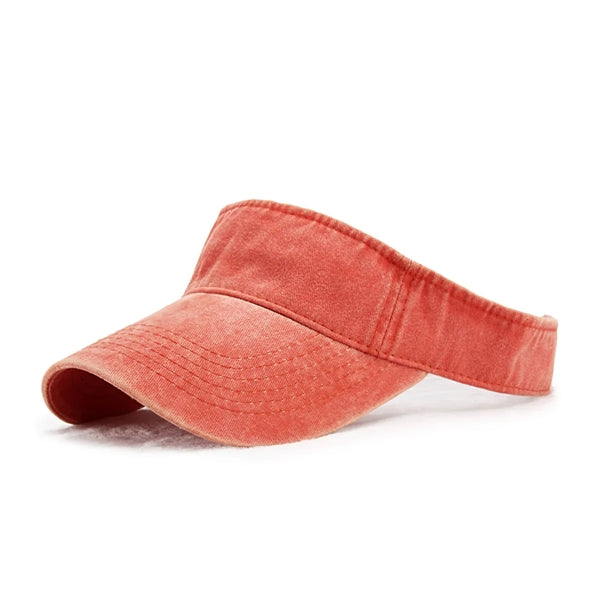 Washed Cotton Empty Top Sun Visor Hat