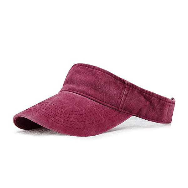 Washed Cotton Empty Top Sun Visor Hat