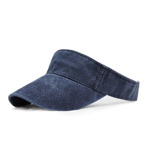 Washed Cotton Empty Top Sun Visor Hat
