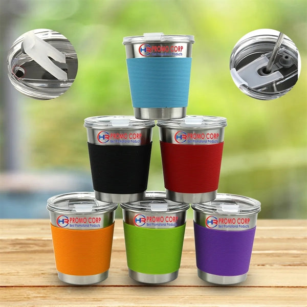 12oz Stainless Cup With Sliding Lid Anti-hot Mugs Anti-slip