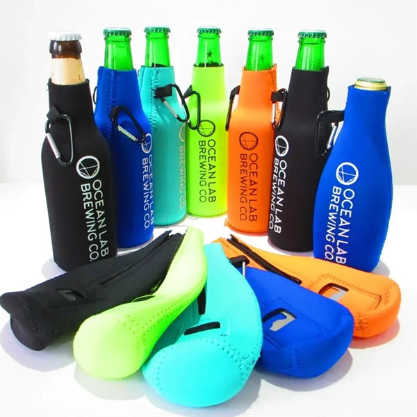 Neoprene Bottle Cooler Sleeve with Opener