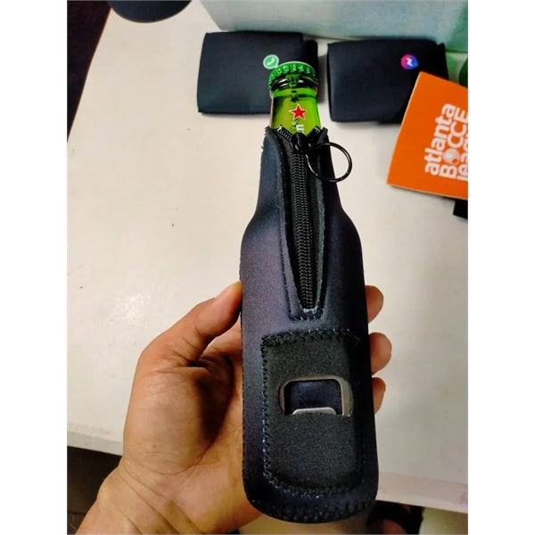 Neoprene Bottle Cooler Sleeve with Opener