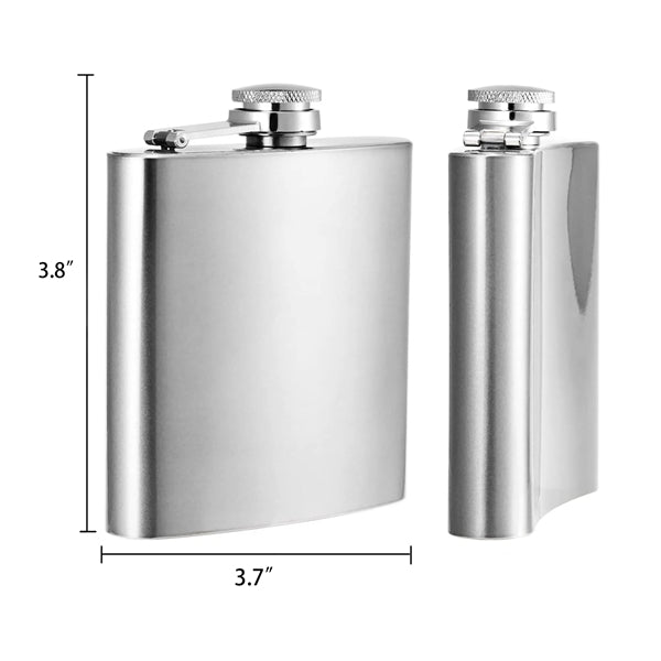 6oz Vertical Stainless Steel Hip Flask With Spout
