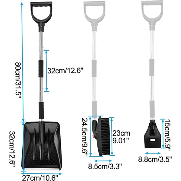 3-in-1 Snow Shovel Ice Scraper or Brush Kit