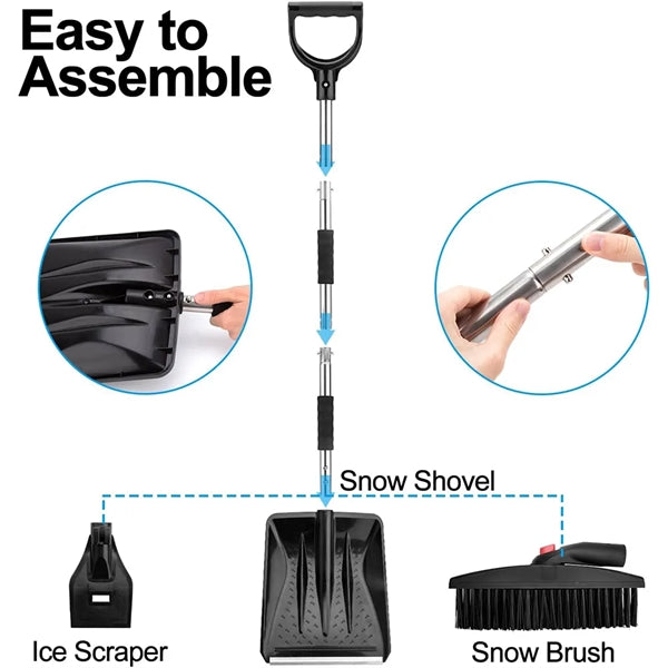 3-in-1 Snow Shovel Ice Scraper or Brush Kit