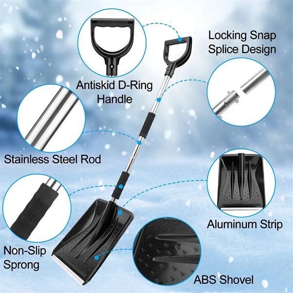 3-in-1 Snow Shovel Ice Scraper or Brush Kit